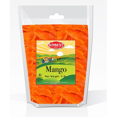 SUNBEST Dried Mango Slices 3 lbs in Resealable Bag