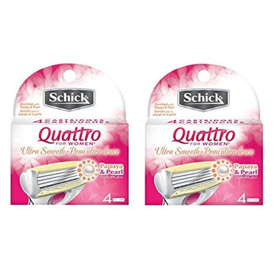 Schick Quattro for Women Razor Refill, Ultra Smooth, 8 Ct + FREE Curad Bandages 8 Ct.