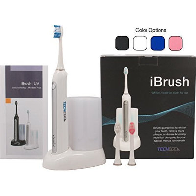 iBrush Electric Toothbrush - Sonic Wave Electric Rechargeable Toothbrush with UV Sanitizer and 3 Extra Brush Heads and Built In Brushing Timer