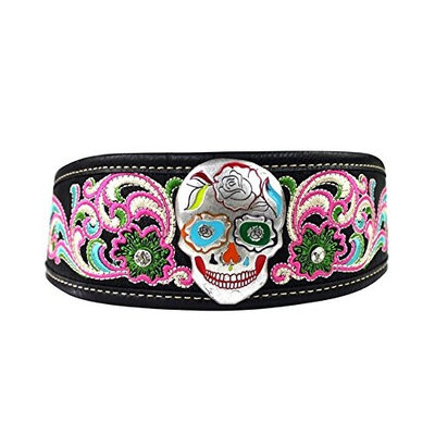 Sugar Skull Embroidered Women Headband Stretch, Hair Accessories, Hair Jewelry
