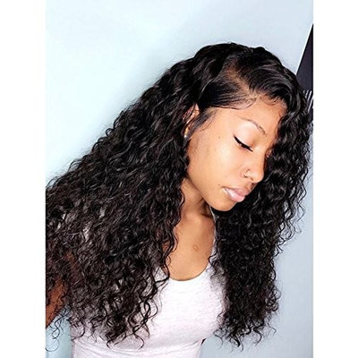 Curly Lace Front Wig Long Water Wave Wigs Black Hair Natural Hairline Heat Resistant Fiber Lace Wigs For Women 20
