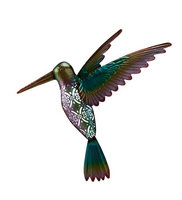Plow & Hearth Lighted Lace Metal Wall Art with 3D Details, in Bird