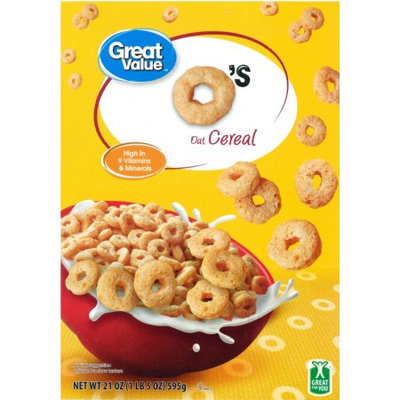 Wal-mart Store, Inc. Great Value Toasted Whole-Grain Oat Spins Cereal, 21 oz