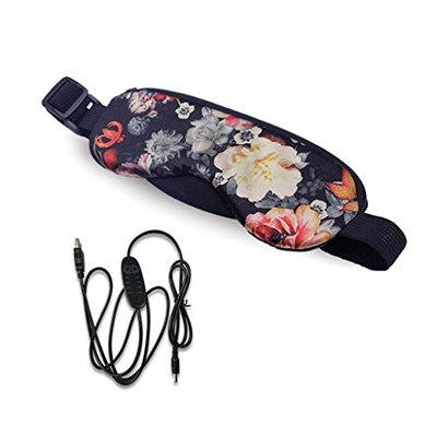 YHSUN Temperature Control Heat Steam Cotton Eye Mask Dry Tired Compress USB Hot Pads (Flowers)