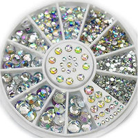 Eachbid New Hot Gorgeous Acrylic Glitter 3D Nail Art Decoration+Wheel White Multicolor
