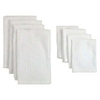 Design Imports Terry Bar Mop Dishtowels and Dishcloths Set (Set of 8),White