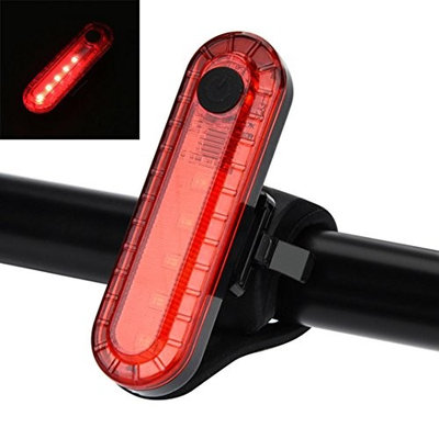 AMA(TM) USB Rechargeable 4-Mode COB LED Bike Bicycle Cycling Front Rear Tail Light Lamp