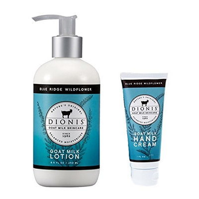 Dionis Goat Milk Body Lotion and Hand Cream 2 Piece Gift Set - Blue Ridge Wildflower