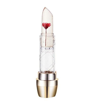Kanzd 6Pcs/Set Beauty Bright Flower Crystal Jelly Lipstick Magic Temperature Change Color Lip Balm (1PC C)