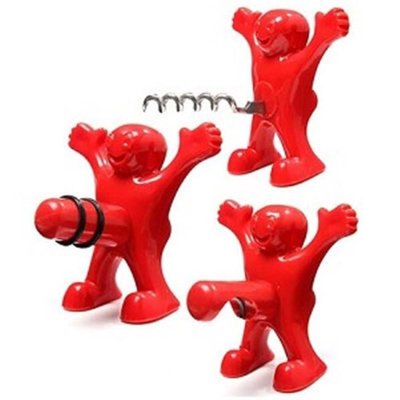 Youphoreah HMBO-321 Excited Man Bottle Opener Stopper & Corkscrew