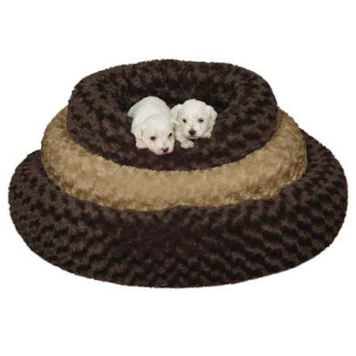 Petedge ZW060 32 31 SP Swirl Plush Donut Bed 32 In Chocolate