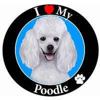 E & S Pets Car Magnet, Poodle, White