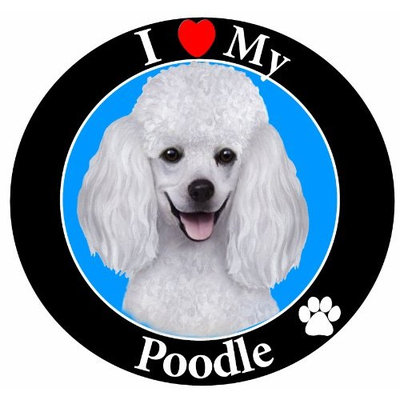 E & S Pets Car Magnet, Poodle, White