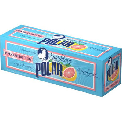 Polar Dry Soda, Pink Grapefruit, 12 Fl Oz, 24 Count