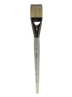Robert Simmons TT55 Titanium Short-Handle Single-Stock Paint Brush, 1 1/2in, Flat Glaze Bristle, Hog Hair, Silver