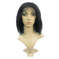 Tanya Variety of Kinky Straight Indian Remy Human Hair Lace Front Wigs (10, 1# jet black) by Tanya