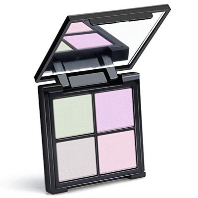 Highlighter Palette, QiBest 4 Colors Glow Kit Makeup Powder Palette Face Illuminating Highlighting & Bronzer Palette
