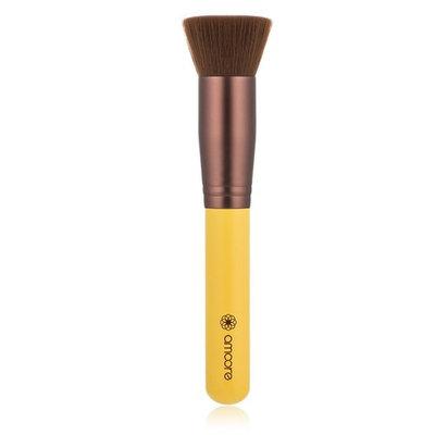 amoore Foundation Makeup Brush Flat Top Kabuki Brush Wooden Handle Make up Brush Perfect For Blending Liquid, Cream Flawless Powder Cosmetics