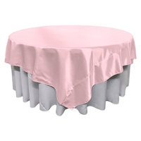 LA Linen TCbridal90x90-PinkB37 Bridal Satin Square Tablecloth Light Pink - 90 x 90 in.