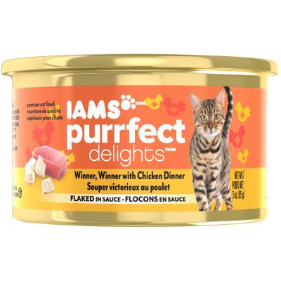 Iams Purrfect Delicacies Chicken Flake Canned Cat Food, 3 Ounce (Case of 24)