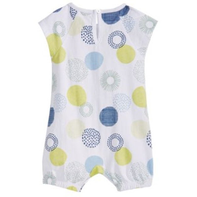 Baby Girls Geometric Dot-Print Cotton Romper, Created for Macy's