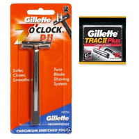Gillette 7 O'Clock PII Trac II Razor + Trac II Plus Refill Blade Cartridges 10 ct.