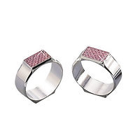 Elegance Pink Glitter Napkin Rings, Pair