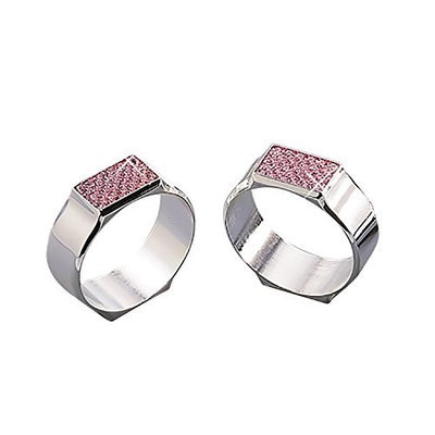 Elegance Pink Glitter Napkin Rings, Pair