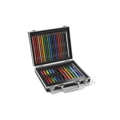 Newell Rubbermaid Paper Mate Doodling Kit with Flair Felt Pens, InkJoy Gel Pens, Colored Pencils and Coloring Booklet, Hard Case, 33 Count