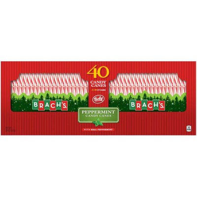 Ferrara Candy Company Brach's Bobs Red and White Peppermint Candy Canes, 40 Count Box