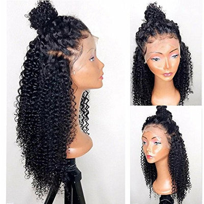 Rishang Hair 360 Lace Frontal Wig 180% Density Pre-Plucked Hairline 360 Lace Front Human Hair Wig Kinky Curly Hair Wig for Black Women (14 inch with 180 density, 360 Lace Frontal Wig)