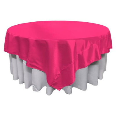LA Linen TCbridal90x90-FuchsiaB49 Bridal Satin Square Tablecloth Fuchsia - 90 x 90 in.