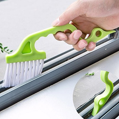 Trycooling Hand-held Groove Gap Cleaning Tools Door Window Track Kitchen Cleaning Brushes (Random Color-Blue, Yellow, Pink)