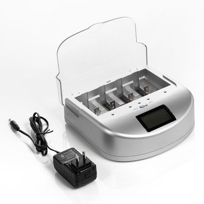 EBL® UT-2110D Universal LCD Rapid Smart Charger for AA, AAA, C Cell, D Cell, 9V Ni-MH / Ni-Cd Rechargeable Batteries, 18650, 26650, 22650, 18490, 18350, 17670, 17500, 17335, 16340, 14500, 10440 3.7V Cylindrical Li-ion Batteries And 3.2V LiFePO4 Rechargeable Batteries