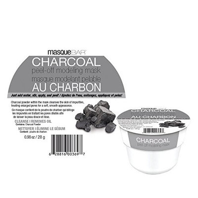masque BAR Charcoal Peel-Off Modeling Mask, Gray - For Acne, Blemishes, Oily Skin, Blackheads, Facial Pore Refiner - Made in Korea
