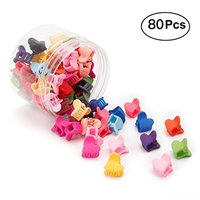 Sufermoe 80 pcs Baby Girl Kids Mini Hair Claw Clips Heart-shaped Hair Bangs Pin Kids Hair Accessories Clips