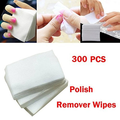 FENZL 300pcs Lint Free Nail Art Gel Polish Remover Cotton Pad Nail Wipe