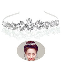 Tinksky Tiara Bridal Headpieces Rhinestone Princess Tiara Baroque Headbands(Silver)