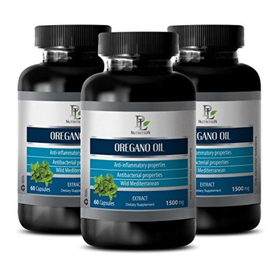 Healthy supplements - OREGANO OIL EXTRACT 1500mg - Wild oregano new roots - 3 Bottles 180 Capsules