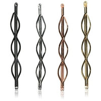 L. Erickson Cutout Ovals Bobby Pin 4-Pack - Gold/Silver/Rose Gold/Gunmetal