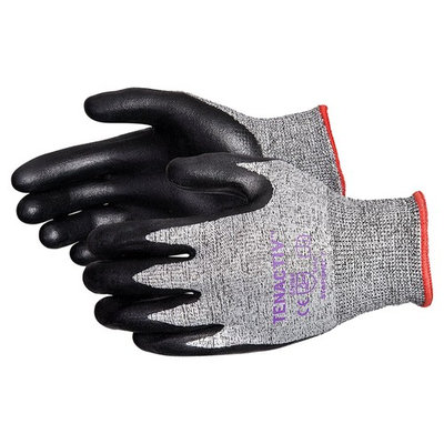 TENACTIV CUT-RESISTANT COMPOSITE KNIT GLOVE WITH FOAM NITRILE PALMS BLACK 10
