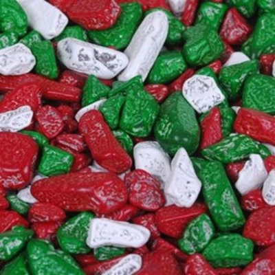 FirstChoiceCandy Christmas Mix Chocolate Rocks Candy Nuggets 2 Pound Resealable Pouch Bag