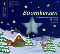 16 White 14mm German Christmas Tree Candles