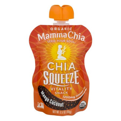 Mamma Chia - Organic Chia Squeeze Vitality Snack Mango Coconut 1200 mg. - 3.5 oz.