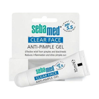 Sebamed Clear Face Anti Pimple Gel 10 ml (0.34 Oz) PH 5.5 balance ; Effective relief from pimples and blackheads . Reduce inflamations and dries pimples out by Sebamed