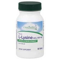 Live Better - Natural L-Lysine - Growth & Development - HCL 500 mg - Exp:5/18