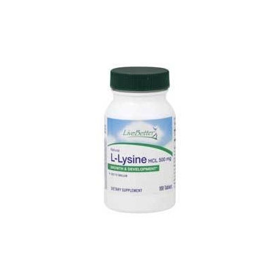 Live Better - Natural L-Lysine - Growth & Development - HCL 500 mg - Exp:5/18