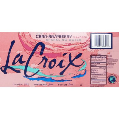La Croix Sparkling Water, Canned, Cransraspberry, 8 Cans, 12 Fluid Ounces (Pack of 2)