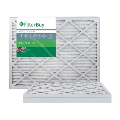 AFB Platinum MERV 13 23.5x23.5x1 Pleated AC Furnace Air Filter. Filters. 100% produced in the USA. (Pack of 4)