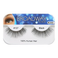 Broadway Eyes False Strip Eyelashes 100% Human Hair Black #107, BLA42